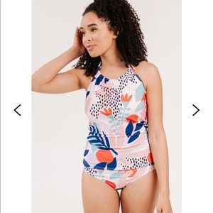 Lime Ricki Tankini and High-Waist Bottoms